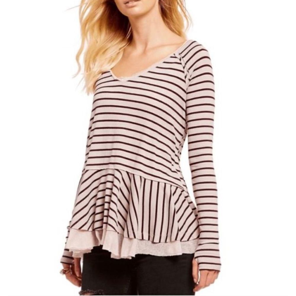 Free People We the Free Tangerine Tee Top in Striped Maeve Size‎ S